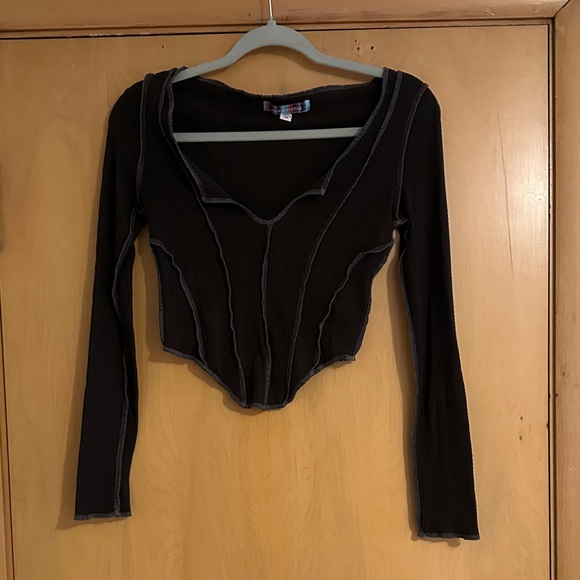 Urban Outfitters Brown Long Sleeve Bodysuit - Picture 1 of 3